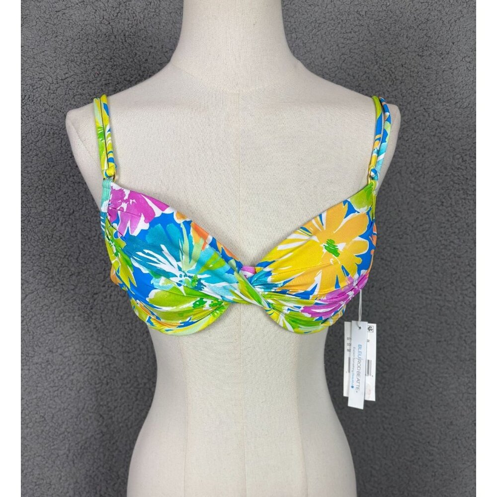 Bleu By Rod Beattie Floral Twist Front Underwire Bikini Top 6 Multicolor NWT's